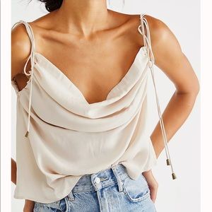 NEW Free People XS White Satin Silk Tank/Blouse w/ Multiple Ways to Wear 🤍